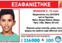 Amber Alert: Εξαφάνιση του 13χρονου Θανάση από την Αθήνα