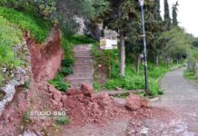 Κατολίσθηση στα 999 σκαλιά του Ναυπλίου