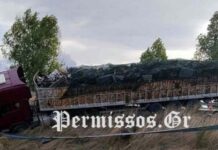 Βοιωτία: Νταλίκα έμεινε κρεμασμένη από γέφυρα Η νταλίκα που έμεινε κρεμασμένη από γέφυρα στη Βοιωτία