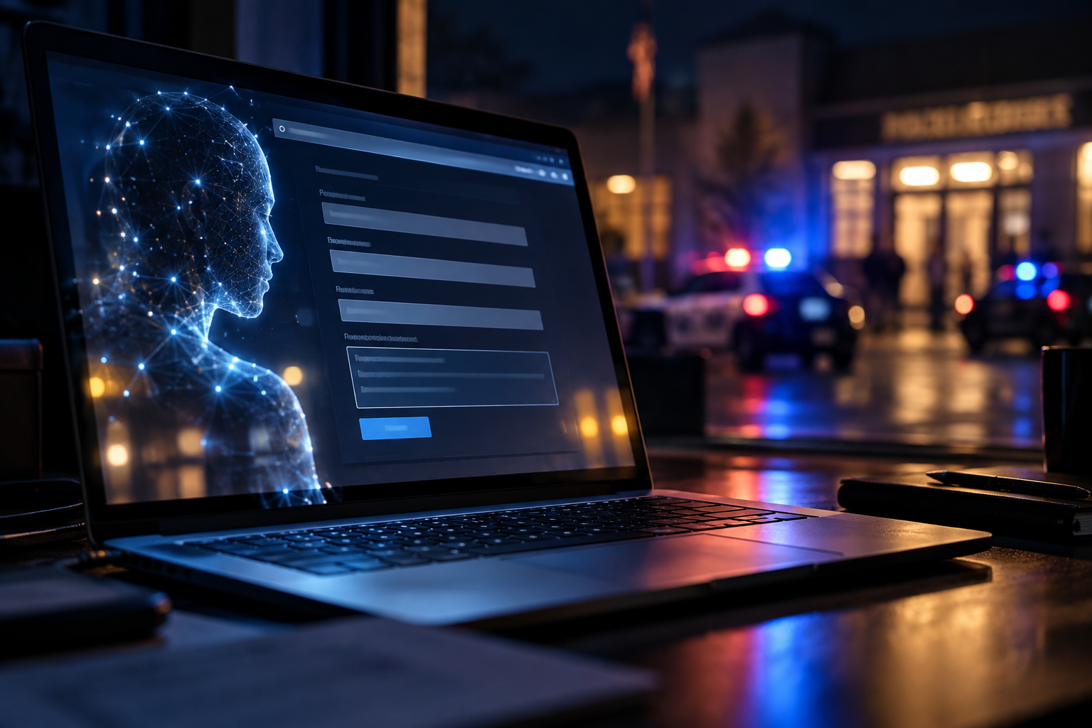 Εικονογράφηση AI για ψευδή μαρτυρία προς την αστυνομία
