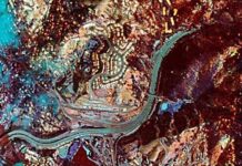 Υπέρυθρη εικόνα από αεροσκάφος NASA του μετώπου της πυρκαγιάς στο Όκλαντ το 1991