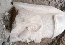 Αρχαιολογικό εύρημα από την ανασκαφή στην Μπεχμπέιτ ελ-Χάγκαρ της Αιγύπτου, όπου ανακαλύφθηκαν δύο κολοσσιαία αγάλματα του Ραμσή Β΄