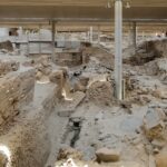 Αρχαιολογικός χώρος Ακρωτηρίου στη Σαντορίνη, εικόνα αρχείου